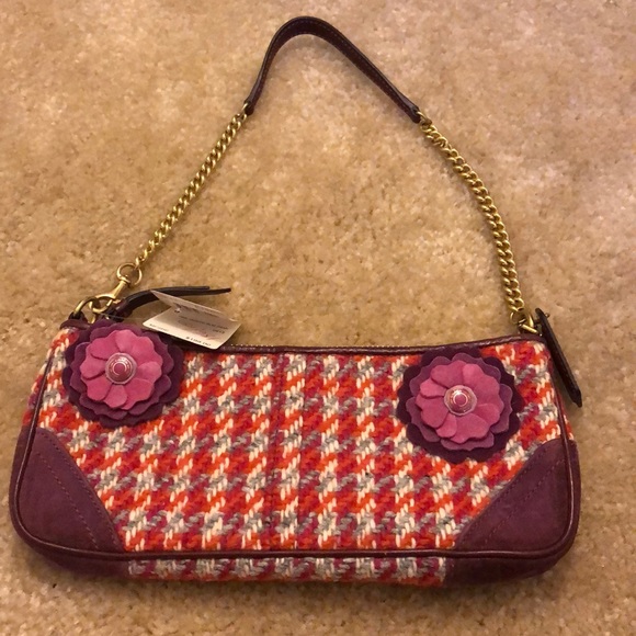 Coach Shoulder Bag Chevron Size OS Color Purple Orange - Picture 1 of 10